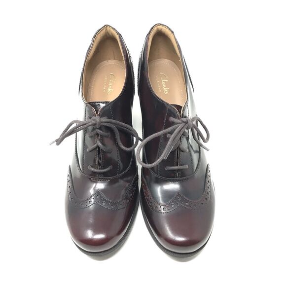 Clarks Artisan Ciera Brine Size 9.5 M Victorian Burgundy Oxford Heel Booties - Picture 6 of 13